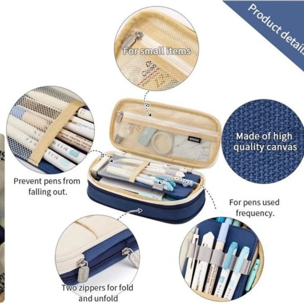 Big Capacity Pencil PenCase Office College School Large Storage HighCapacity Bag